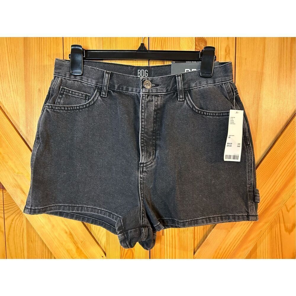 BDG Urban Outfitters Shorts High Rise Carpenter Black Denim Size 29 NWT (3864)